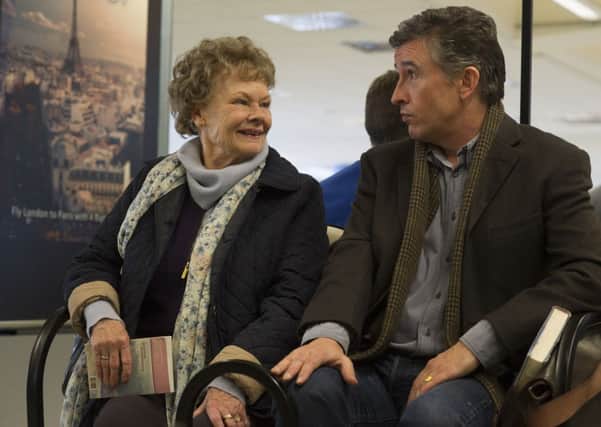 This image released by The Weinstein Company shows Judi Dench, left, and Steve Coogan in a scene from "Philomena." The film was nominated for an Academy Award for best picture on Thursday, Jan. 16, 2014. The 86th Academy Awards will be held on March 2. (AP Photo/The Weinstein Company, Alex Bailey)