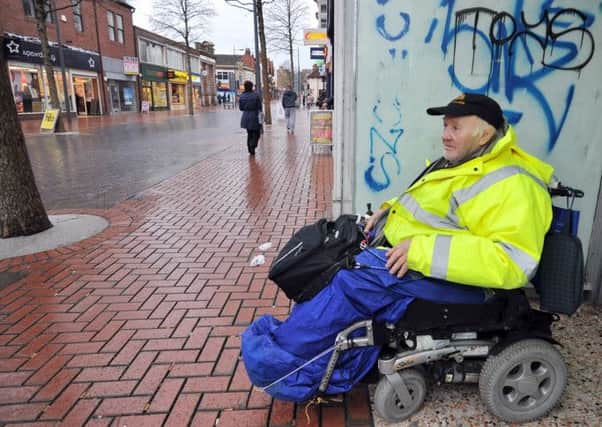 Disabled pensioner Stanley Hill is homeless on the streets of Worksop