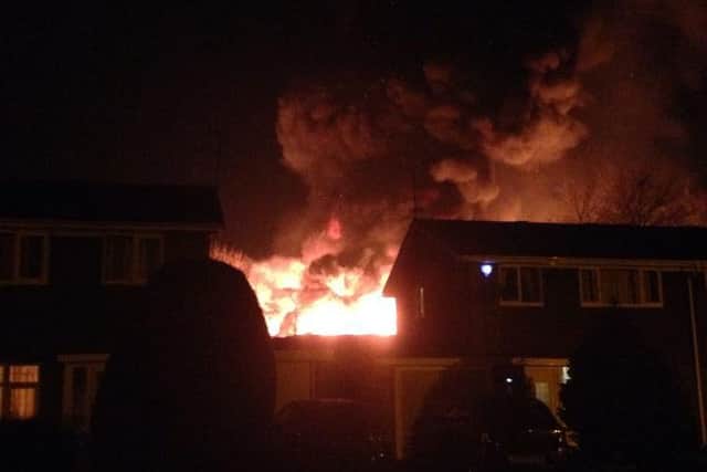 Fire at Greenacre Day Centre, visible from Iglemere Close. Photo courtesy of Liam Gabbitas.