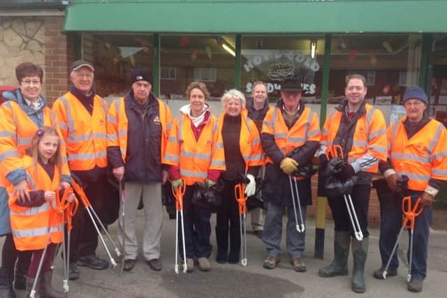 Todwick councillors and residents during the recent litter pick-up day