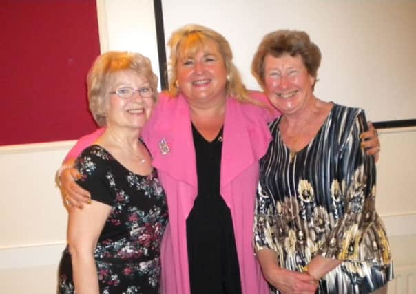 Margaret Toyne (Speaker Secretary), Alison Chapman (Speaker) and Wendy Waterfield (Committee Member)