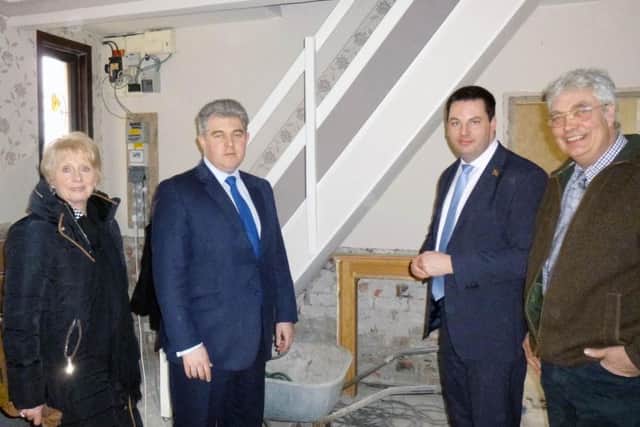 Pictured (L-R) are Councillor Liz Redfern, Brandon Lewis - Minister for Communities and Local Government, Isle MP Andrew Percy and Mr Holloway.