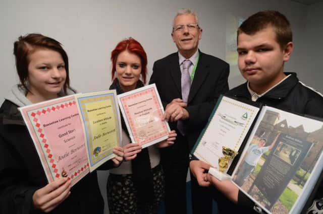 Pupils at Bassetlaw Learning Centre receive educational certificates