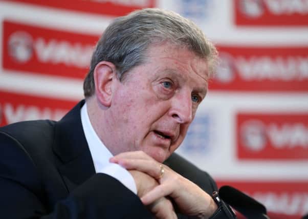 England manager Roy Hodgson during the England squad announcement at Griffin House, Luton. PRESS ASSOCIATION Photo. Picture date: Monday May 12, 2014. See PA story SOCCER England. Photo credit should read: Mike Egerton/PA Wire. RESTRICTIONS: Use subject to FA restrictions. Editorial use only. Commercial use only with prior written consent of the FA. No editing except cropping. Call +44 (0)1158 447447 or see www.paphotos.com/info/ for full restrictions and further information.