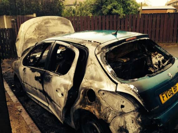 Adele Joynson's car was burnt out in a fire outside her home in Carlton-in-Lindrick