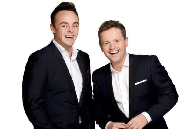 Ant & Dec's Saturday Night Takeaway is an ITV Studios production for ITV
ANT & DEC'S SATURDAY NIGHT TAKEAWAY on Saturday 22 February 2014
Picture shows Host Ant & Dec
Award winning hosts Ant & Dec are back with their hugely popular entertainment series Ant & Dec's Saturday Night Takeaway.
The only series on TV that says 'Don't just watch the ads - win them!' returns to the our screens with a host of brand new stunts, surprises and shocks for the studio audience and viewers at home.
'A' list superstars will also be joining the fun live in the studio, but not even the biggest stars are safe as the Geordie duo lead some of their most ambitious celebrity set-ups.
This series sees Ant & Dec attempt their most difficult Undercover to date, tricking close friend and fellow TV host Holly Willoughby. Whilst This Morning's Eamonn Holmes and Ruth Langford take Ant & Dec's lead in a brand new I'm A Celebrity Get OutÉof Me Ear!
Ashley Roberts will be back to challenge the pair to the ultimate duel in Ant V