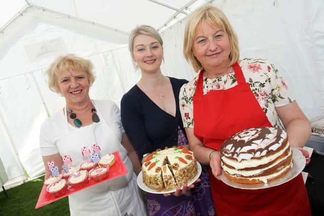 Woodsetts Summer Fayre held at the recreational field. Judging the bake-off challenge were Rosemary Henshaw, Laura Hobbs and Margaret Hobbs