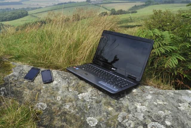 Rural broadband campaign photos, some with Nick Duquemin.