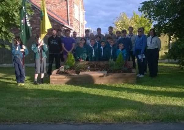 The 1st Willingham scouts have installed a planter on the village playing field in memory of Penny Dunderdale MBE.