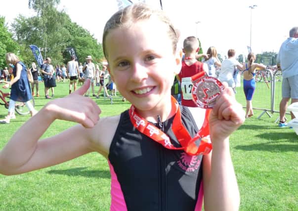 Sophie Hall completed her second junior triathlon at Huntingdon