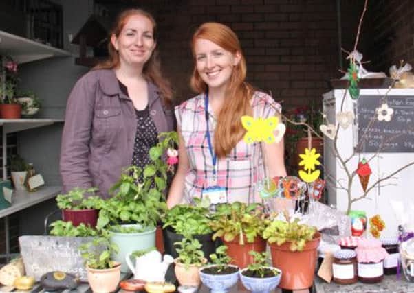Manning the plant stall at the Swallownest Court summer fair are sisters Kathryn (left) and Beth Sidaway