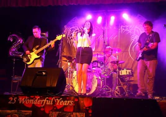 Lorie and Jason Gardner of Epworth on stage.