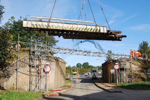 Work to replace the railway bridge over the A161 through Misterton has been completed. The £1m project saw the 100-year-old bridge removed (pictured) and a new one installed on time with crews working day and night.