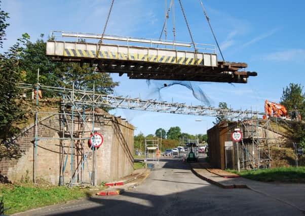 Work to replace the railway bridge over the A161 through Misterton has been completed. The £1m project saw the 100-year-old bridge removed (pictured) and a new one installed on time with crews working day and night.