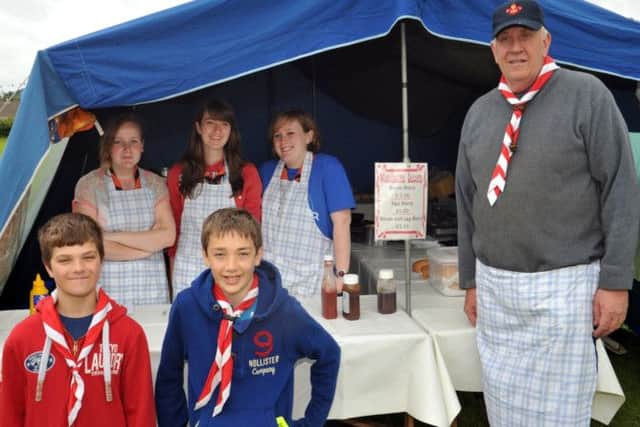 Woodsetts Midsummer Festival, Woodsetts Scouts were on hand to offer refreshments (w120616-2d)
