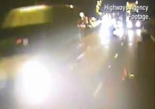 CCTV: LORRY DRIVERS PLOUGH STRAIGHT THROUGH ROADWORKS