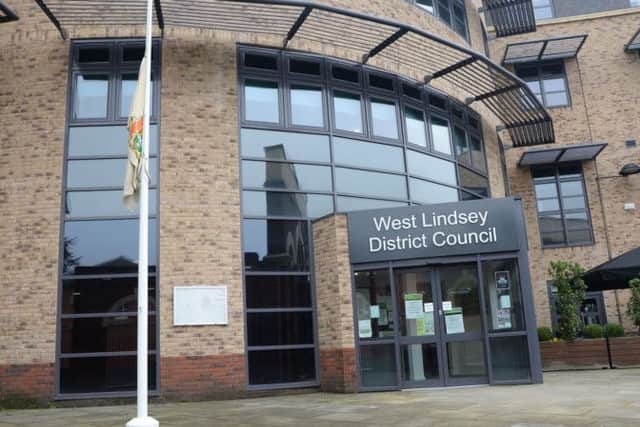 The flag is flying at half mast at West Lindsey Council offices for Coun Chris Underwood-Frost who has died G131018-5a
