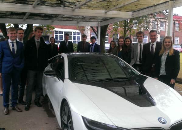 BMW brought their two award-winning i8 electric cars to Queen Elizabeths High School in Gainsborough