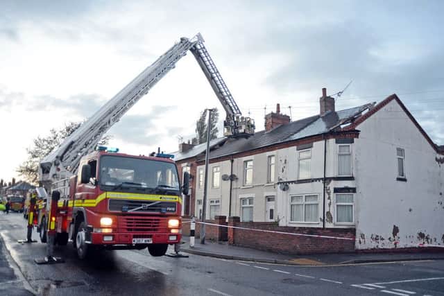 Tornado hits Catherine Street Alfreton.