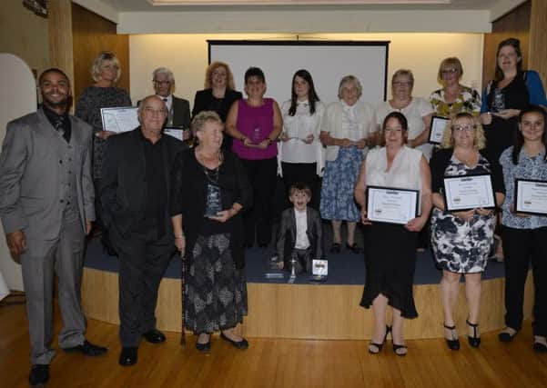 Guardian Rose Awards 2014, pictured are winners and special recognition award winners with host Danny Oakes