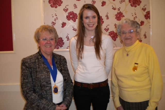 Lydia Slack (centre) guest speaker at Gainsborough & District Ladies Luncheon Club's latest meeting with club chairman Marion Dickinson (left) and club president Christine Tasker