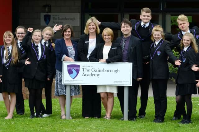 Gainsborough Academy staff and pupils