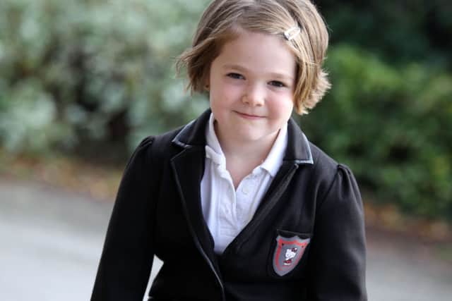 Leilani Beardsley, seven, from Norbridge Academy in Worksop has cut off her long hair and donated it to the Little Princess Trust.