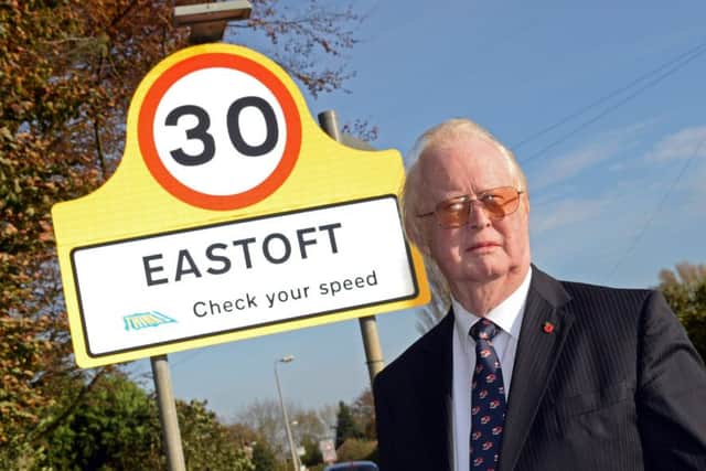 Councillor John Briggs pictured by the Eastoft village sign. Picture: Marie Caley NEPB 28-10-14 Eastoft Sign MC 1