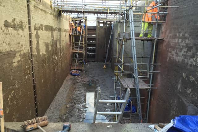West Stockwith lock during restoration.