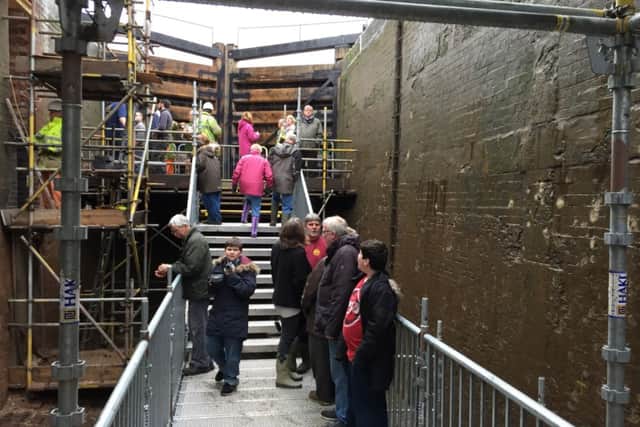 Visitors at the West Stockwith lock open day.