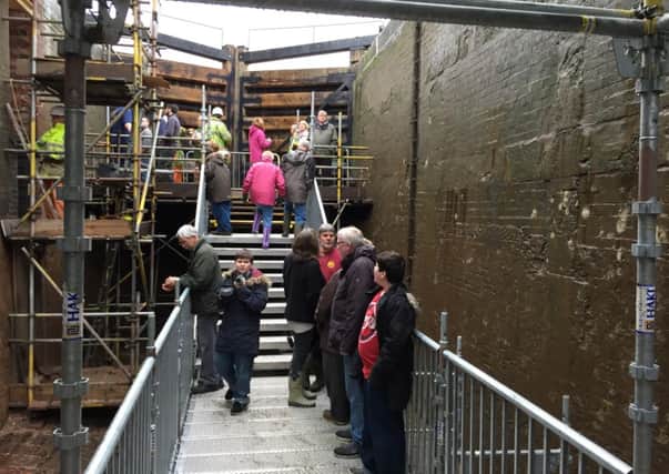 Visitors at the West Stockwith lock open day.