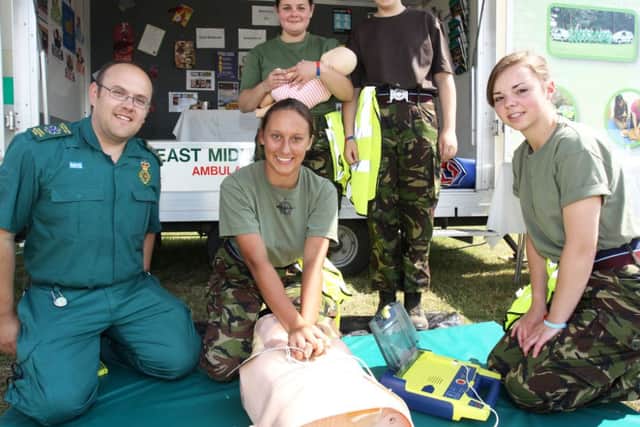 East Midlands Ambulance service giving first aid skills at the 2014 Rescue Day.