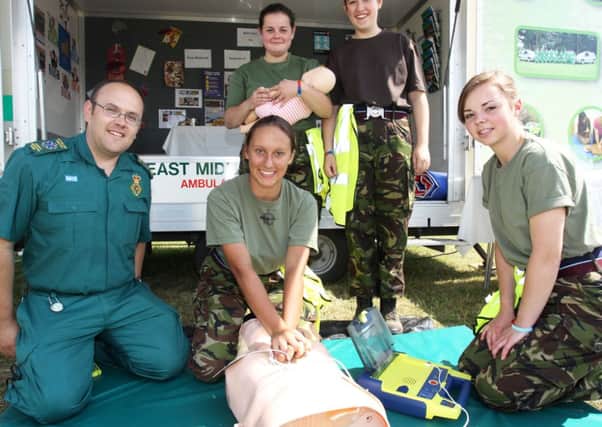 East Midlands Ambulance service giving first aid skills at the 2014 Rescue Day.