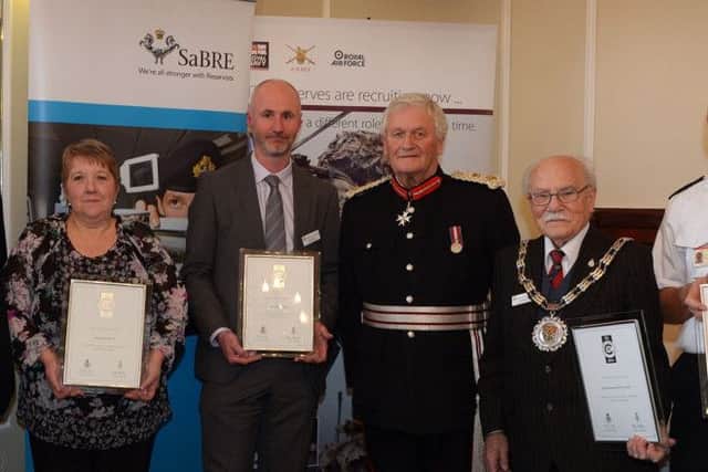 HM Lord-Lieutenant Tony Worth with employers awarded in Lincolnshire