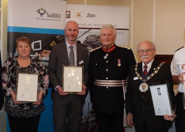 HM Lord-Lieutenant Tony Worth with employers awarded in Lincolnshire