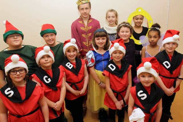 The Whitwell Junior Players in costume for Snow White