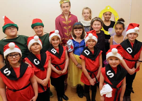 The Whitwell Junior Players in costume for Snow White