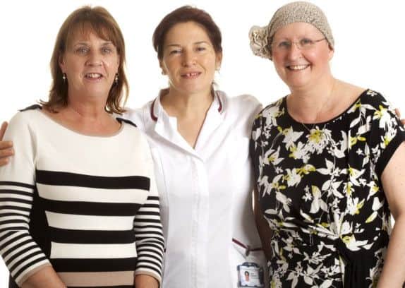 Frances Luditt, Bassetlaw Screening Champion, Chris Bosworth, DBH Radiographer and Lianne Stones, Bassetlaw Screening Champion