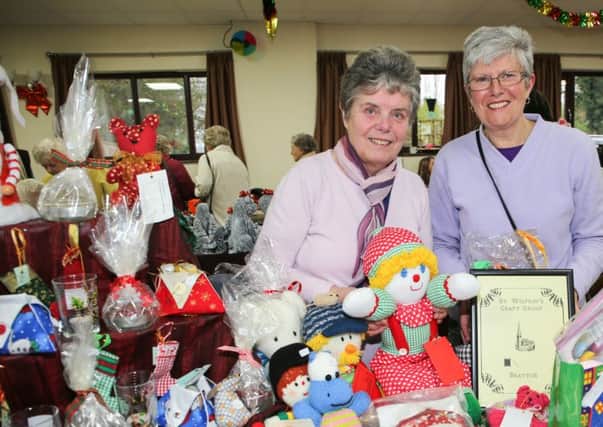 Luddington Christmas Craft Fair     L>R Kath Fairweather, Sheila Pulleyn from St Wilfreds Brayton