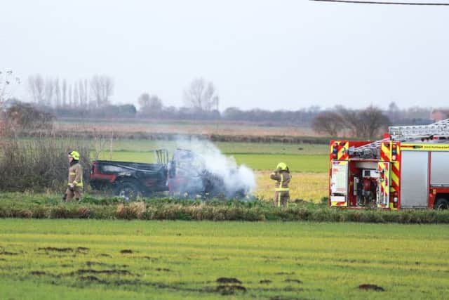 Car fire on Idle Bank Road.