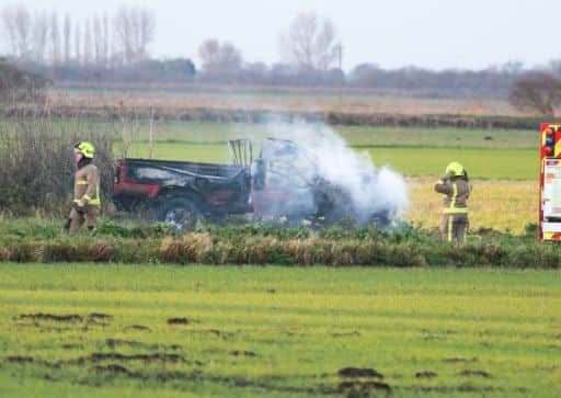 The car fire on Idle Bank Lane.
