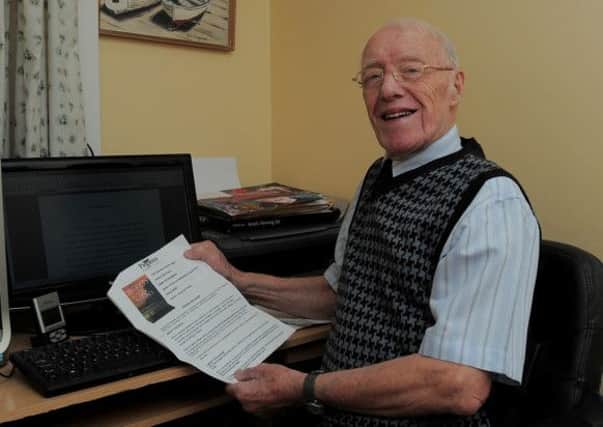 Stan Davis from Worksop with his acceptance letter from Pegasus Publishing