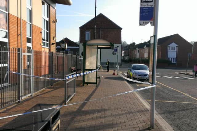 Scene of stabbing at Gainsborough bus station