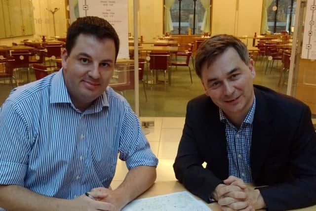 MP Andrew Percy and Paul Morris, Head of Government Affairs at Vodafone.