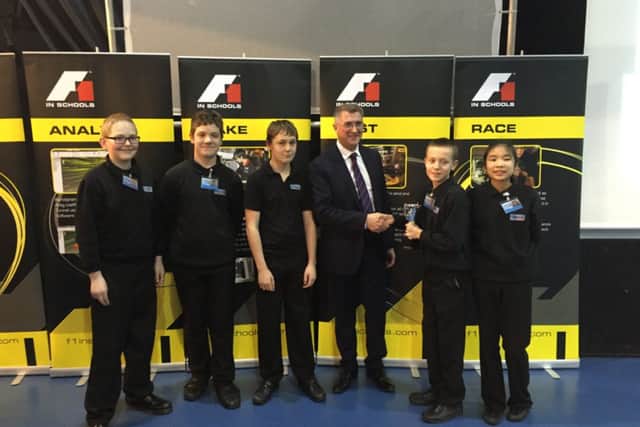 The Raging Bulls team from Ridgewood Academy who have reached thwe national finals of the F1 in Schools event