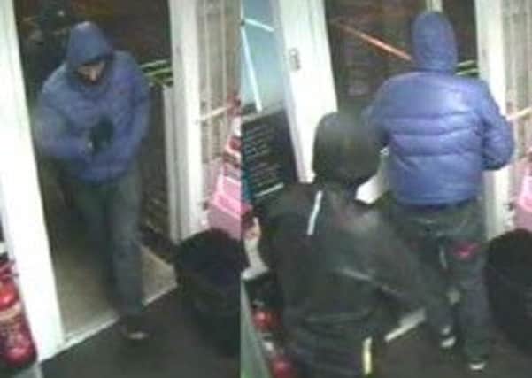 Two men armed with a axe stole cash from Co-op Supermarket on High Street, Bawtry on 21.01.2015.
