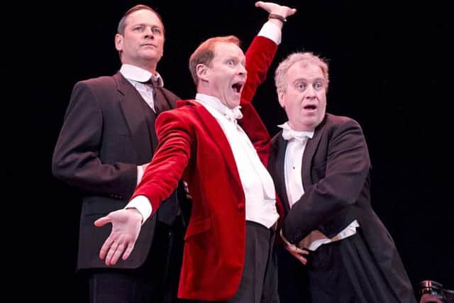 Robert Webb (centre) stars as Bertoe Wooster in Jeeves & Wooster in Perfect Nonsense at the Lyceum in Sheffield