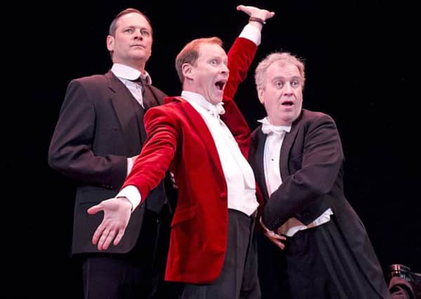 Robert Webb (centre) stars as Bertoe Wooster in Jeeves & Wooster in Perfect Nonsense at the Lyceum in Sheffield
