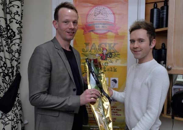 Guardian Rose presentation to Nick Challenger, Nick is pictured receiving his rose from Robbie Smith