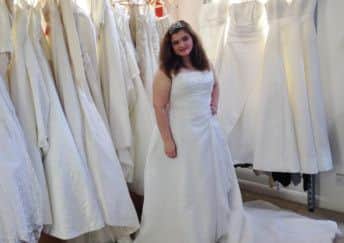 Tabitha wore a stunning dress from Blubell Wood's charity shop